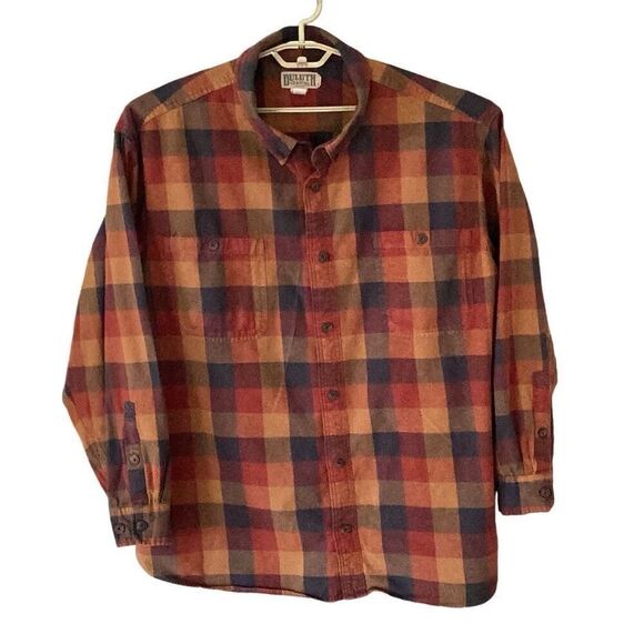 Duluth Trading Co. Plaid Flannel Work Shirt Men’s 4X Long Sleeve Relaxed Fit - Picture 2 of 6